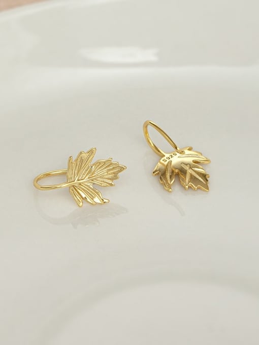 ES1708 [Gold] 925 Sterling Silver Leaf Minimalist Hook Earring